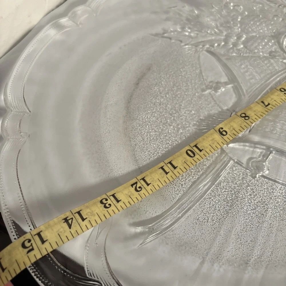 Vintage Mikasa Crystal‎ Holiday Bells Hostess Platter RC197/516 14 3/4